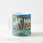 Retro Evansville IN Postkarten-Tasse Kaffeetasse (Vorderseite Links)
