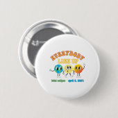 Retro Everybody line Up Total Solar Eclipse 2024 E Button (Vorne & Hinten)