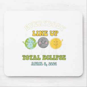 Retro Everybody line Up Total Solar Eclipse 2024 E Mousepad