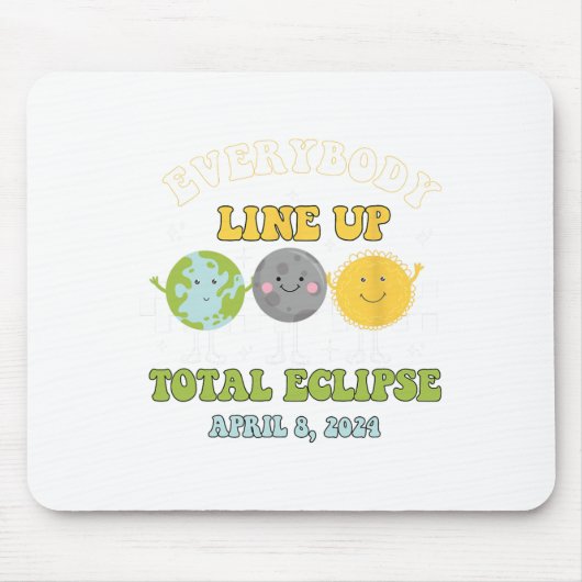 Retro Everybody line Up Total Solar Eclipse 2024 E Mousepad (Vorne)