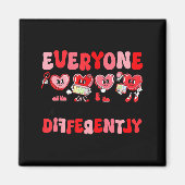 Retro Everyone Communicates Differently Autism Val Magnet (Vorne)