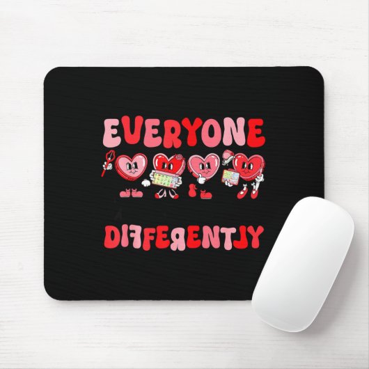 Retro Everyone Communicates Differently Autism Val Mousepad (Mit Mouse)
