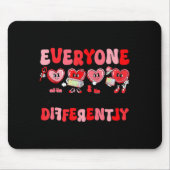 Retro Everyone Communicates Differently Autism Val Mousepad (Vorne)