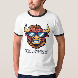 Retro Evil Bull mit Sonnenbrille und fertig zum Te T-Shirt