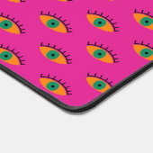 Retro Evil Eye Pattern Fuchsia Pink BOHO Schreibtischunterlage (Ecke)