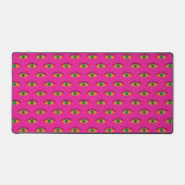 Retro Evil Eye Pattern Fuchsia Pink BOHO Schreibtischunterlage (Vorderseite)