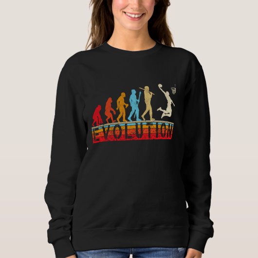 Retro Evolution Basketball Spieler Basketball Fans Sweatshirt (Vorderseite)