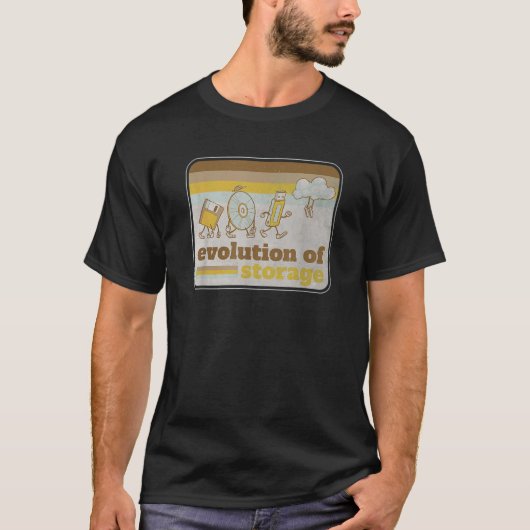 Retro-Evolution der Speichertechnik Diskette USB C T-Shirt (Vorderseite)