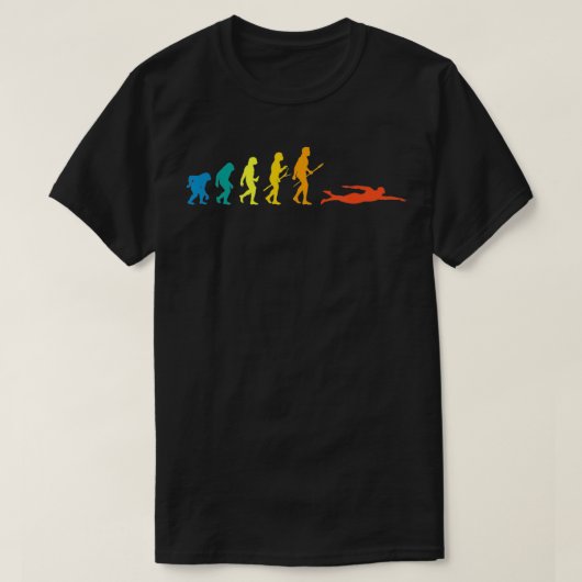 Retro Evolution für Schwimmer Sommer T-Shirt (Design vorne)