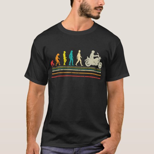 Retro-Evolution Motorradfahrer Vintag T-Shirt (Vorderseite)