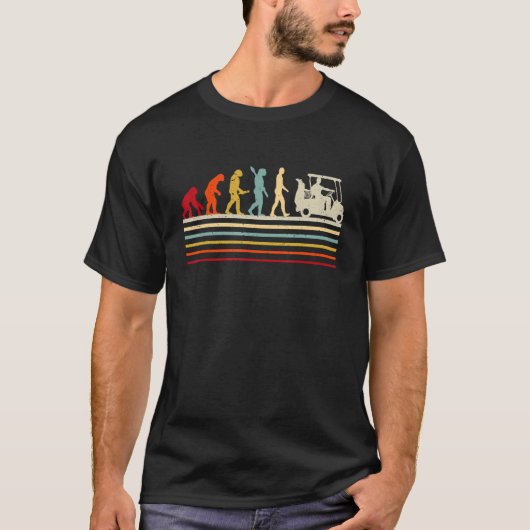 Retro-Evolution von Man Golf Player Golfer 2 T-Shirt (Vorderseite)