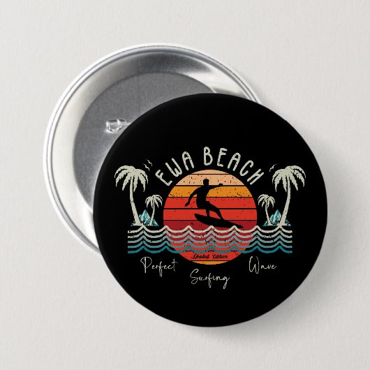 Retro Ewa Beach Button (Vorne & Hinten)