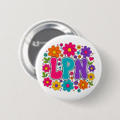 Retro examinierende Pflegefachfrau Button (Vorne & Hinten)