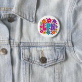 Retro examinierende Pflegefachfrau Button (Beispiel)