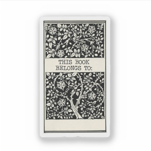 Retro-Exlibris Dieses Buch gehört Aufkleber (Vorderseite)