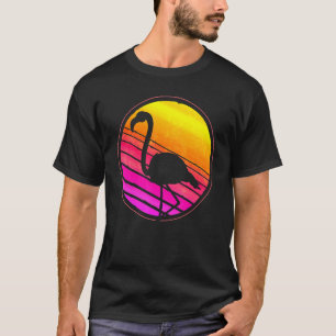 Retro Exotic Bird Animal Tropical Animal Pink Fl T-Shirt