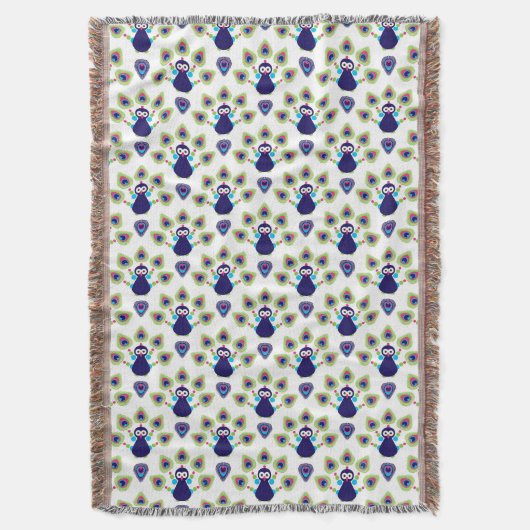 Retro exotischer Pfau Indiens Decke (Vorderseite Vertikal)