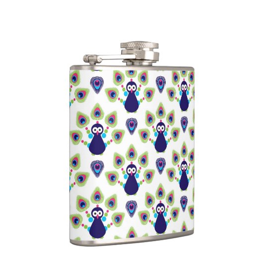 Retro exotischer Pfau Indiens Flachmann (Rechts)