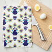 Retro exotischer Pfau Indiens Geschirrtuch (Viertel Falte)