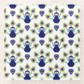 Retro exotischer Pfau Indiens Glasuntersetzer (Vorderseite)