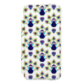Retro exotischer Pfau Indiens Incipio iPhone Geldbeutel-Hülle (Folio Vorderseite)