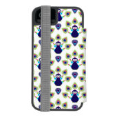 Retro exotischer Pfau Indiens Incipio iPhone Geldbeutel-Hülle (Folio Rückseite)