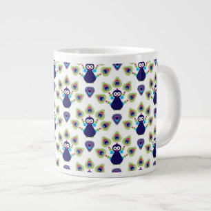 Retro exotischer Pfau Indiens Jumbo-Tasse