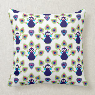 Retro exotischer Pfau Indiens Kissen