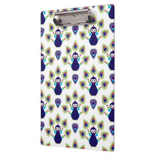 Retro exotischer Pfau Indiens Klemmbrett (Links)