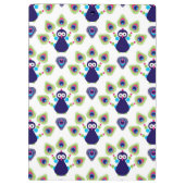 Retro exotischer Pfau Indiens Klemmbrett (Rückseite)