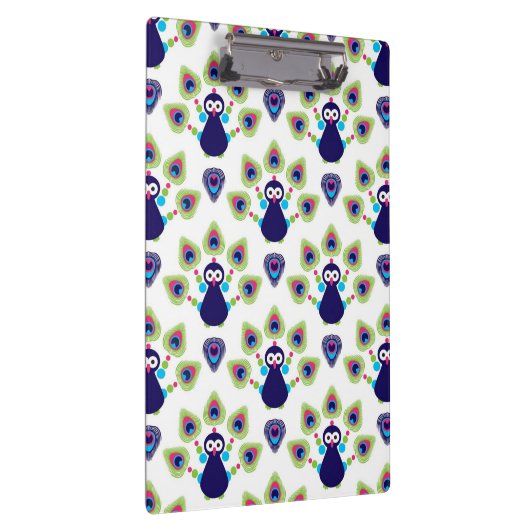 Retro exotischer Pfau Indiens Klemmbrett (Rechts)