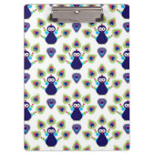 Retro exotischer Pfau Indiens Klemmbrett (Vorderseite)