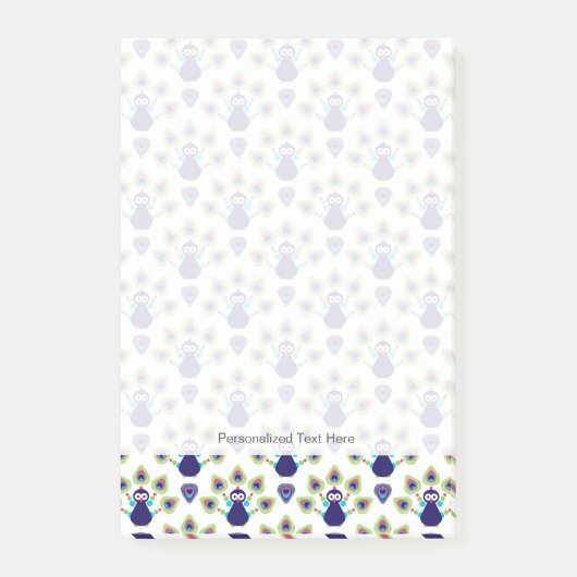 Retro exotischer Pfau Indiens Post-it Klebezettel (Vorderseite)