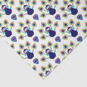 Retro exotischer Pfau Indiens Seidenpapier (Ausschnitt)