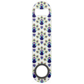 Retro exotischer Pfau Indiens Speedflaschenöffner (Rückseite)