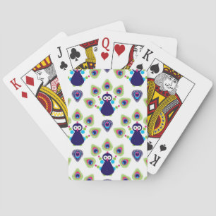 Retro exotischer Pfau Indiens Spielkarten