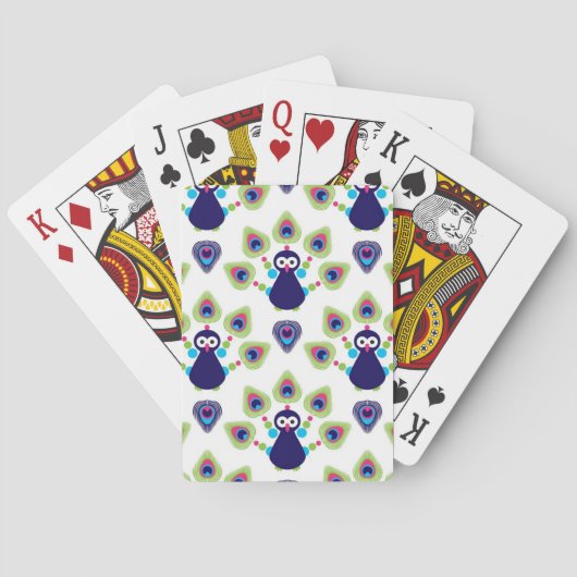 Retro exotischer Pfau Indiens Spielkarten (Rückseite)