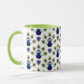 Retro exotischer Pfau Indiens Tasse (Links)