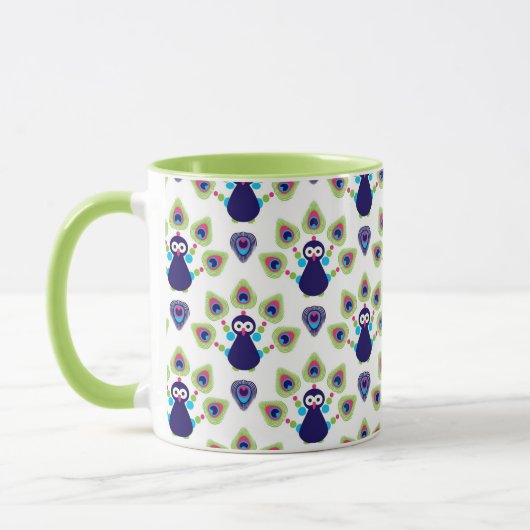 Retro exotischer Pfau Indiens Tasse (Links)