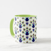 Retro exotischer Pfau Indiens Tasse (Vorderseite Links)