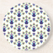 Retro exotischer Pfau Indiens Untersetzer (Vorne)