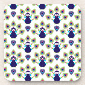 Retro exotischer Pfau Indiens Untersetzer (Vorderseite)