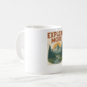 Retro "Explore More" Bergabenteuer Kaffeetasse (Vorderseite Links)