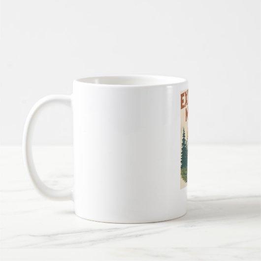 Retro "Explore More" Bergabenteuer Kaffeetasse (Links)