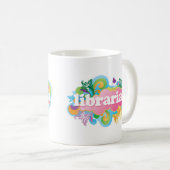 Retro Explosions-buntes Bibliothekar-Geschenk Kaffeetasse (VorderseiteRechts)