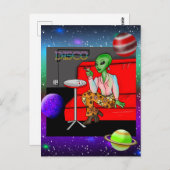 Retro Extraterrestrial in der Disco Lounge aus den Postkarte (Vorne/Hinten)