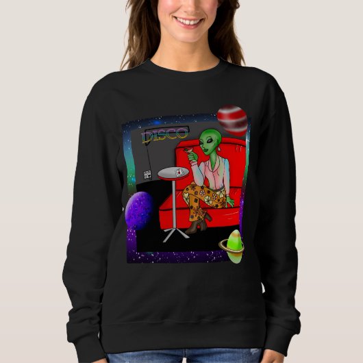 Retro Extraterrestrial in der Disco Lounge aus den Sweatshirt (Vorderseite)
