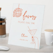 Retro extravagant Hand gezeichnete Disco Ball Favo Sockelschild (In Situ)