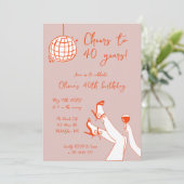 Retro Extravagante BIrthday Party-Einladung Einladung (Stehend Vorderseite)