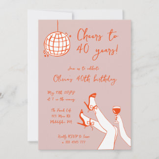 Retro Extravagante BIrthday Party-Einladung Einladung
